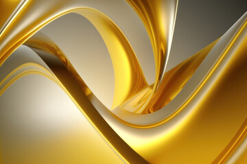 luxury golden wave abstract background, Generative AI