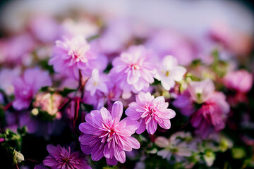 Close up shot of cute beautiful flowers Generative AI