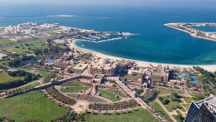 Panoramic views from Etihad Towers over Abu Dhabi