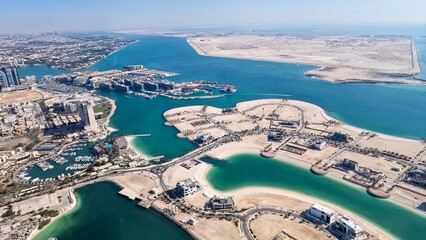 Panoramic views from Etihad Towers over Abu Dhabi