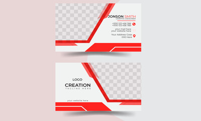 Modern  professional  creative business card template with pink and white color background 