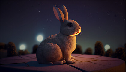 Rabbit in the easter egg day
