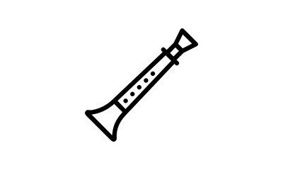 dolcaina vector icon black and white background wind instrument eps 8