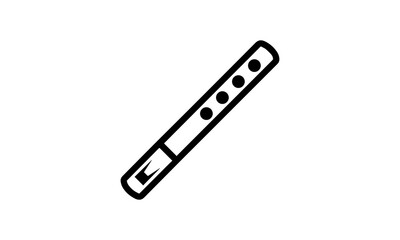 flute vector icon black and white background wind instrument eps 8