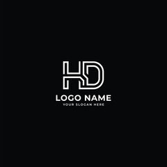 initial letter HD logo design template modern minimalistic stock vector