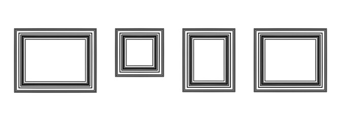 Set of wall picture frame in different shapes isolated