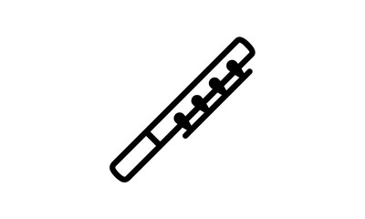 piccolo vector icon black and white background wind instrument eps 8