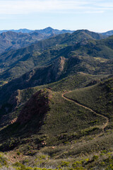 Naklejka premium Views hiking to the peak of Sandstone Mountain, the tallest peak in the Santa Monica Mountain Range.