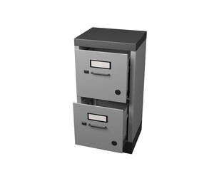 3d render empty file locker illustration with isolated white background