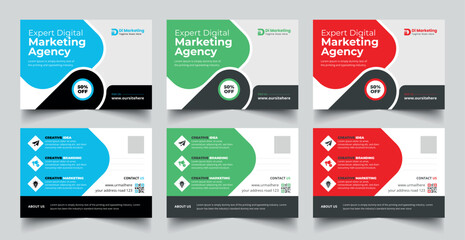 Corporate business or marketing agency EDDM postcard Template