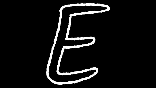 Wiggling Capital Letter E Outline Drawing