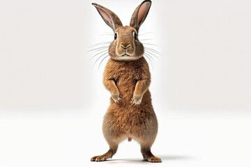 Fototapeta premium Rabbit isolated on white background. Studio shot. Generative AI