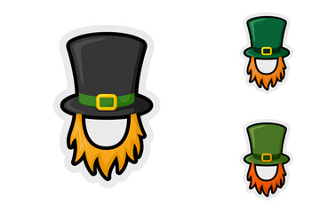 Note sticker set with Leprechaun Hat and Beard