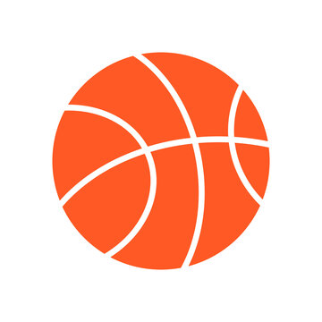Flat Orange Basketball Sports Icon Vector Illustration