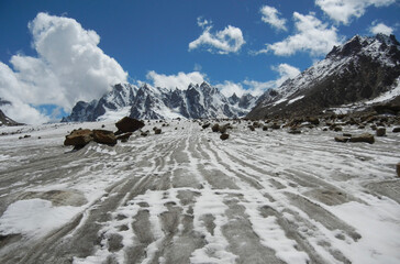snow covered mountains