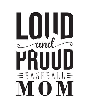 Best selling Typography Baseball tshirt design Vector PNG - loud and proud baseball mom