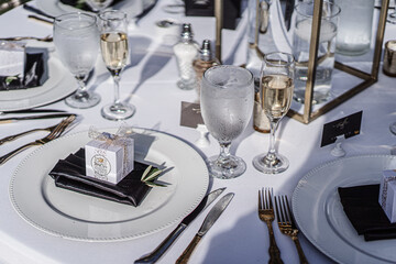table set for a party