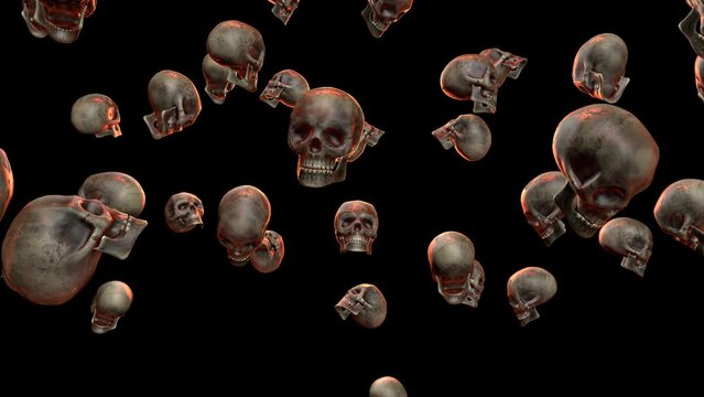 Skulls Rain With Alpha Video
