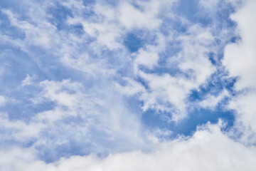 Beatiful blue sky with clouds on a sunny day