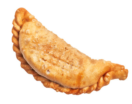  One argentinian empanada over white isolated background
