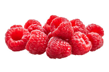  Delicious group of raspberries over isolated white background