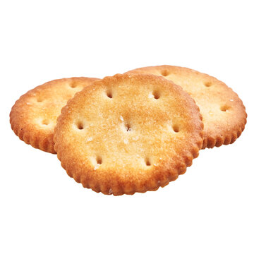  Delicious group of salty biscuits over isolated white background