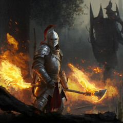 Knight Flames Medieval