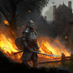 Knight Flames Medieval