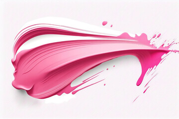 pink brush stroke watercolor liquid isolated on white background.Generative AI