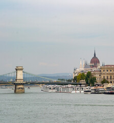 Obraz premium panoramic view of Budapest from the Danube river