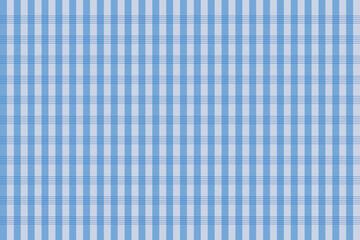 Blue and white gingham fabric with a white background.