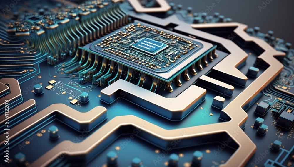 Aufkleber ai. circuit board. technology background. central computer processors cpu concept. motherboard digit