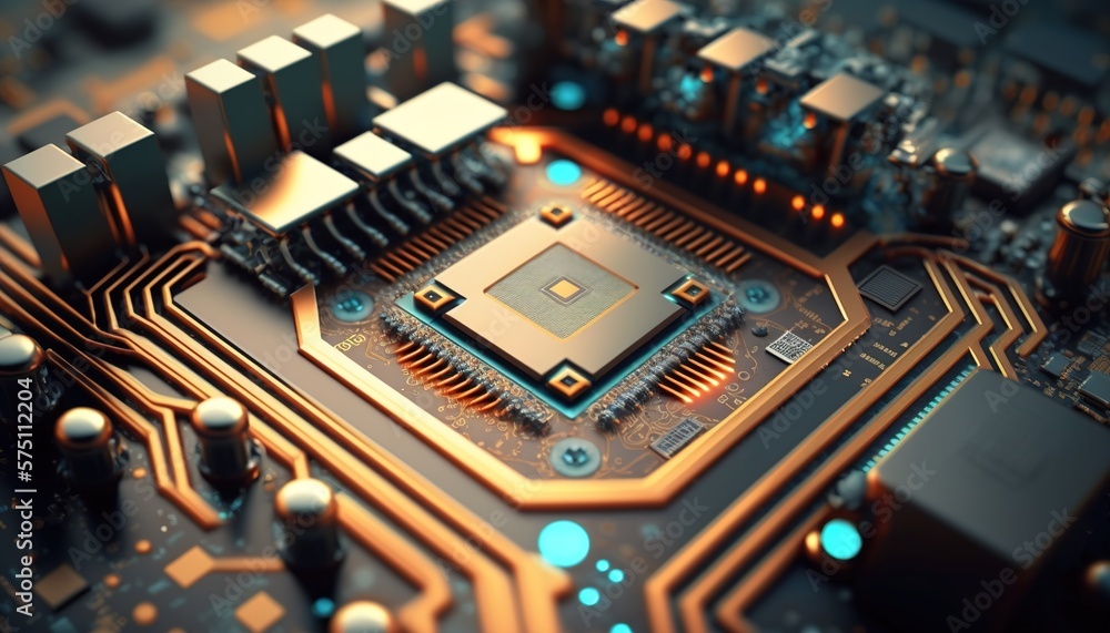 Aufkleber ai. circuit board. technology background. central computer processors cpu concept. motherboard digit