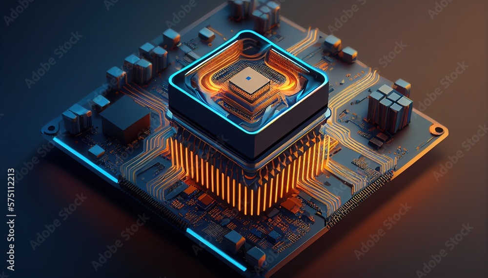 Aufkleber ai. circuit board. technology background. central computer processors cpu concept. motherboard digit