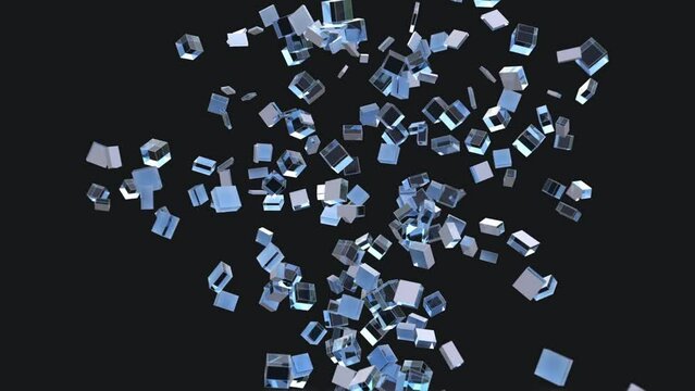 flying and breaking cube