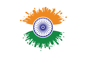 tricolor indian flag in sphere watercolor splash 
