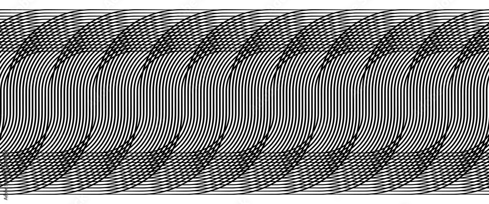 Aufkleber Abstract background with black lines and circles. Seamless art line geometric pattern.