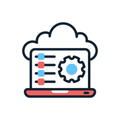 Cloud Settings icon in vector. Logotype