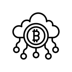 Bitcoin Cloud Computing icon in vector. Logotype