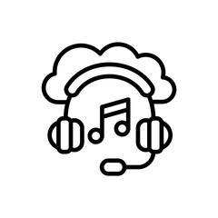 Cloud Music icon in vector. Logotype