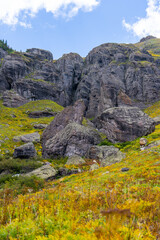 Fototapeta premium Views hiking in the San Juan Mountain range in southern Colorado.