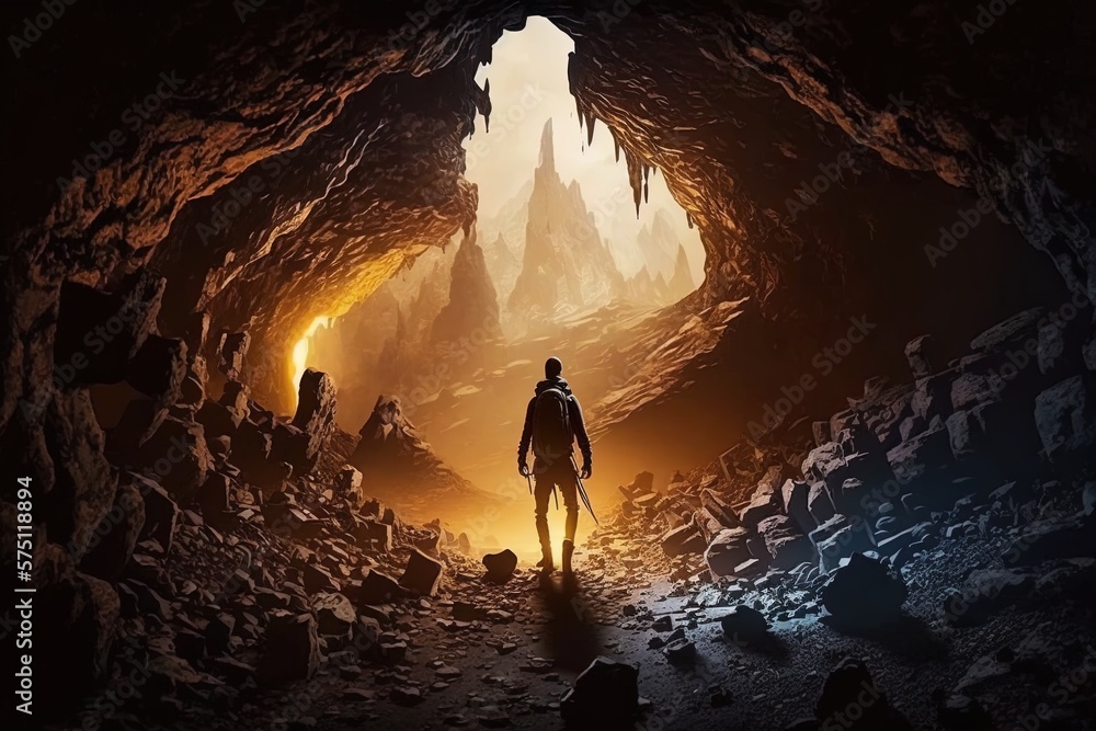 Poster legends to discover: exploring the past within an ancient cavern generative ai