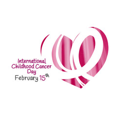 Beautiful symbolic card on a white background, International Day of Childhood Against Cancer, February 15