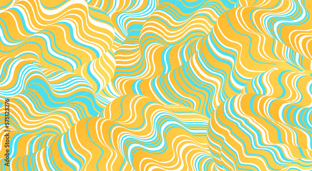 Poster abstract background distorted lines liquid shape. psychedelic stripes. vector illustration for broch