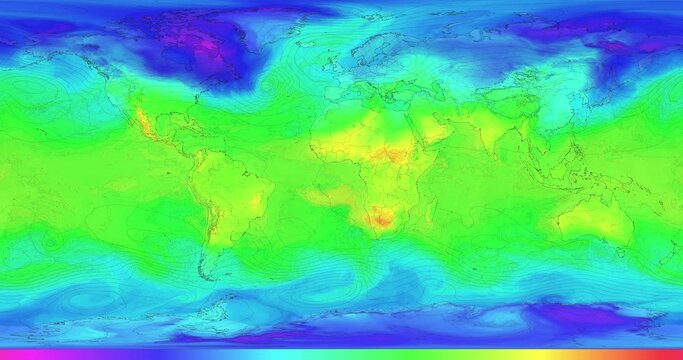 The world map shows temperatures of 850Hpa in the northern hemisphere winter. The map provides a visual representation of the climatic conditions of the earth.