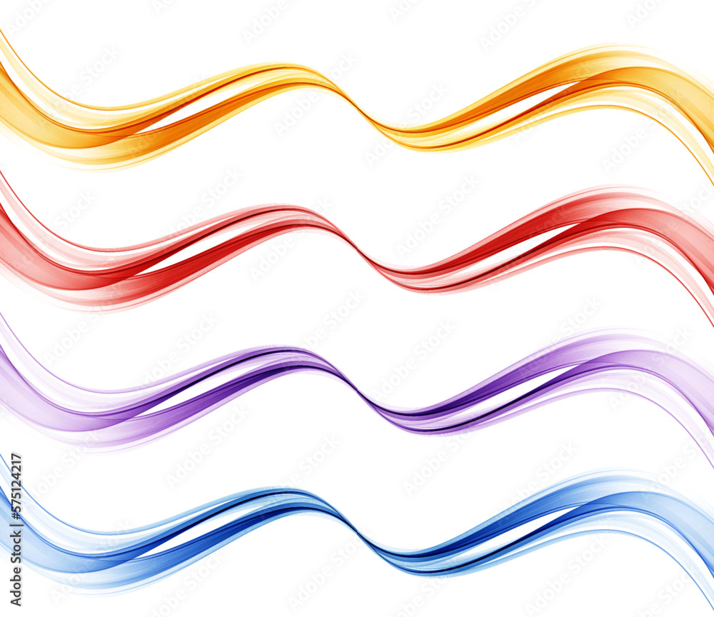 Aufkleber vector abstract colorful flowing wave lines isolated on white background. design element for wedding