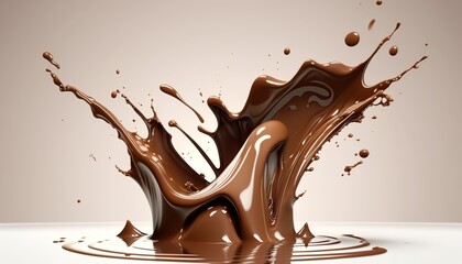 liquid chocolate splash, for design, isolated background. ai generative content