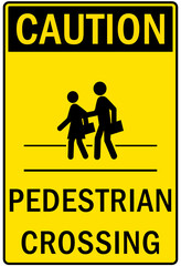 Garage sign and labels pedestrian