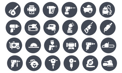 Power Tools and Equipment Icons vector design