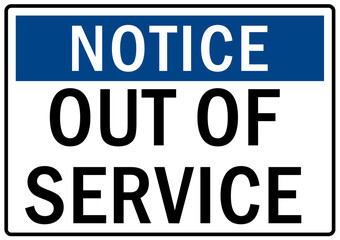 Fototapeta premium Out of service sign and labels